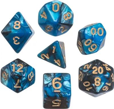 Image de Cube, oblivion, bleu, sachet de 7 pièces