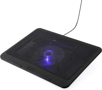 Obrázok produktu pre Chladiaca podložka na notebook s tichým LED ventilátorom – USB chladiaca podložka na notebook – štíhla – prenosná – pre 14-palcové notebooky – čierna.