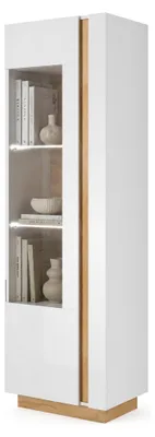 Produktbild von Katito - Vitrine, 60x40x194h cm Weiß Hochglanz, 3 Regalböden