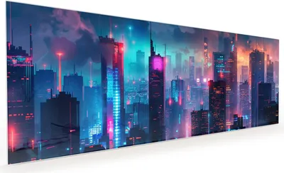 Produktbild von Küchenrückwand Spritzschutz Glas mit Motiv Zukunftsstadt 40 x 40 cm