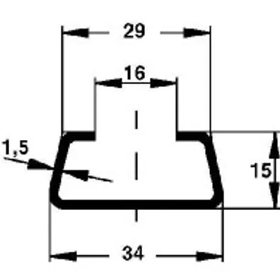 Produktbild von Verankerungsschiene - C-Profil 2000x34x15mm