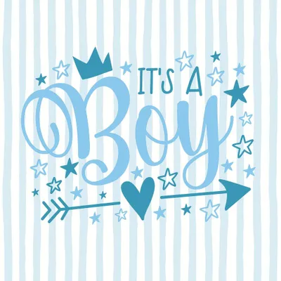 Produktbild von 20 Servietten Boy - Es ist ein Junge blau 33x33cm