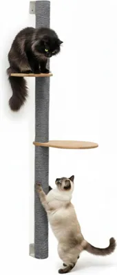 Immagine prodotto di tiragraffi da parete da 132 cm con 2 piattaforme per gatti - tiragraffi in sisal per montaggio a parete