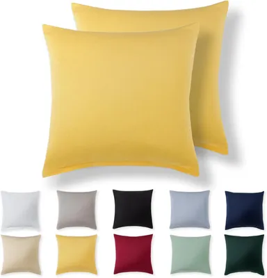 Productafbeelding van Jersey kussensloop - 60x60 cm - set van 2 - geel