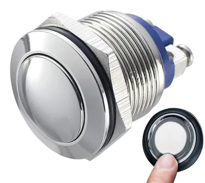 Zdjęcie produktu dla Przełączniki 16 mm, wodoszczelne (IP67), 2 sztuki, ze stali nierdzewnej, do zastosowań elektrycznych