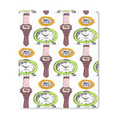 Produktbild von MuchoWow® Mauspad Mousepad Wecker - Uhren - Stoppuhr - Muster 30x40 cm - Mousepads - Maus Mat - Pad - Mausunterlage - Mausmatten