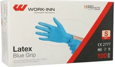Produktbild von 1000 Work-Inn WORK-INN Handschuhe, Latex puderfrei blau Blue Grip Größe S 98420