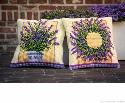 Produktbild von Vervaco Kreuzstichkissen "Lavendel", Bild vorgezeichnet