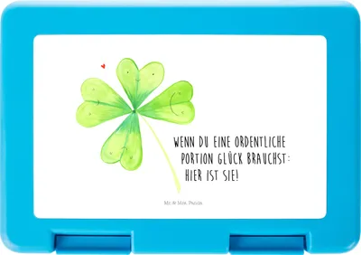 Produktbild von Mr. & Mrs. Panda Bento Box Blume Kleeblatt - Weiß - Geschenk, Lunchbox, Neuanfang, Blumen, Brotzeitdose, Glücksbringer, Glück, Bentobox, Vesperbox, Umzug, Snackbox