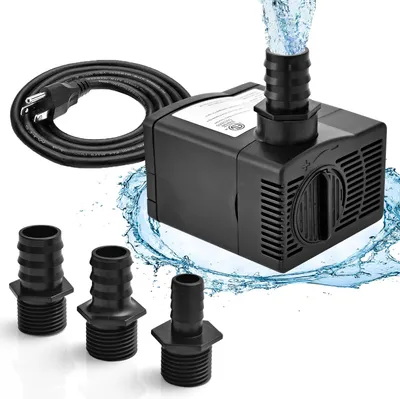 Produktbild von Tauchpumpen mit Trockenlaufschutz, leise Springbrunnenpumpen mit einstellbarem Wasserdurchfluss bis zu 1450L/H, 30W Wasserpumpen
