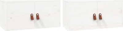 Immagine prodotto di vidaXL Armadi a muro 2 pz. Bianco 60x30x30 cm in legno di pino massiccio