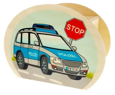 Zdjęcie produktu dla Dekoracja drewniana Pudełko na drobne pieniądze Policja BxLxH 65x115x85mm NOWE