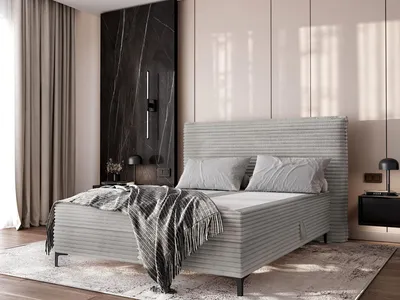 Produktbild von Kontinentales Bett 120x200 MADRONA - hellgrau