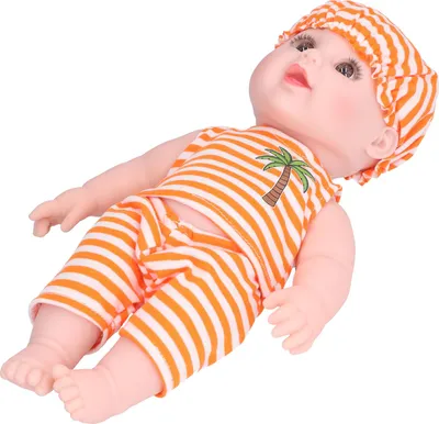 Produktbild von Interaktive Babypuppe, weicher Vinylkörper, Neugeborene, Simulation, Orange