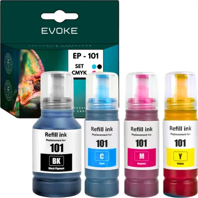 Image de 4x cartouches d'encre pour Epson 101 | Jeu noir + couleur | Remplacement pour L4150 L4160 L4260 L4266 L6160 L6190 L6260 L6270 L6290
