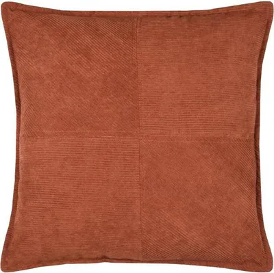Image de STOF | Coussin de canapé - Coussin décoratif - DANDY - 45x45 cm - Rouge - Doux et élégant - Tissu velours côtelé de haute qualité