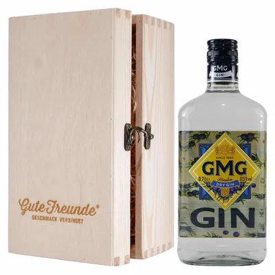 Produktbild von GMG London Dry Gin mit Geschenk-Holzkiste