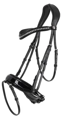Produktbild von QHP Trense Skye anatomisch schwarz mit Glitzer , QHP_19_Gr.:cob