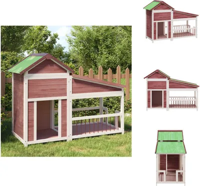 Produktbild von vidaXL Hundehütte Mokka 143x60,5x109 cm Massivholz Kiefer -  Hundezwinger & -ausläufe