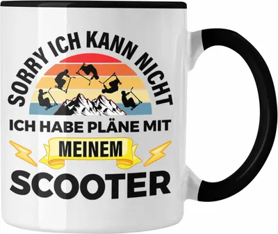Produktbild von Trendation - Scooter Roller Fahrer Geschenk Tasse Scooterfahrer Geschenkidee Scooting Geschenkidee Jungs Profi Scooterfahrer Pro Grafik Stunts (Schwarz)