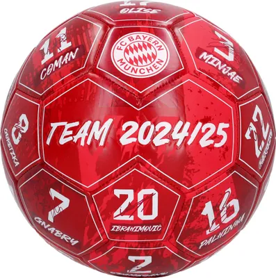 Produktbild von FC Bayern München Ball Größe 5 Signature 2024-25 aus TPU in Rot
