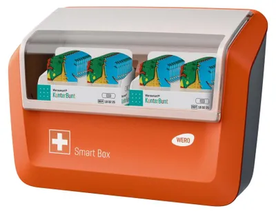 Produktbild von WERO Smart Box® Pflasterspender gefüllt mit KunterBunt Pflaster