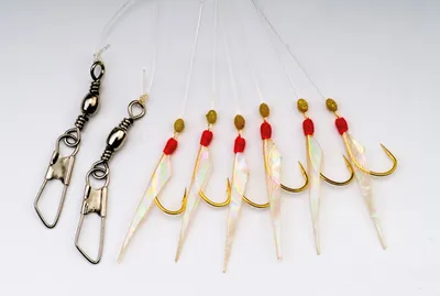 Produktbild von Behr Heringssystem mit echter Fischhaut und Fluo Perlen 6 Haken Gr. 4