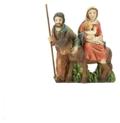 Figur Flucht nach Ägypten, handbemaltes Harz, 6 cm