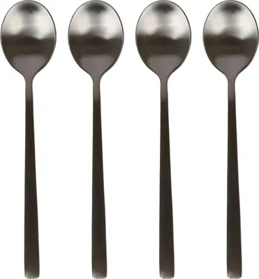 Produktbild von Teelöffel aus Edelstahl – 14,5 cm – Schwarz – 4er-Pack