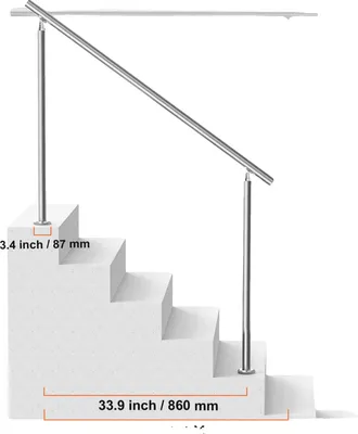 Image de Mains courantes en acier inoxydable, kit d'installation polyvalent, construction durable, type 10-a
