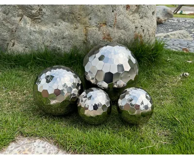 Produktbild von 4 Stück Dekokugeln DIAMANT aus Edelstahl Schwimmkugeln glänzend
