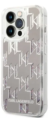 Immagine prodotto di Karl Lagerfeld Klhcp14Llmnms Custodia rigida per Iphone 14 Pro 6.1 Argento/Silver Liquid Glitter Monogram