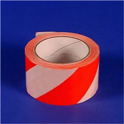 Produktbild von PVC-Warnband rechtsweisend, Folie, Rot-Weiß, 50 mm x 66 m