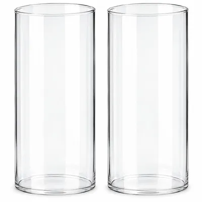 Produktbild von 2 x Glaszylinder ohne Boden H:20cm Ø10cm Windlicht Kerzenhalter Tischdeko Kerzenständer Laterne