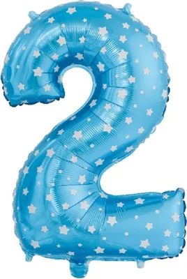 Produktbild von Aufblasbare Ziffern '2' blau 61 cm