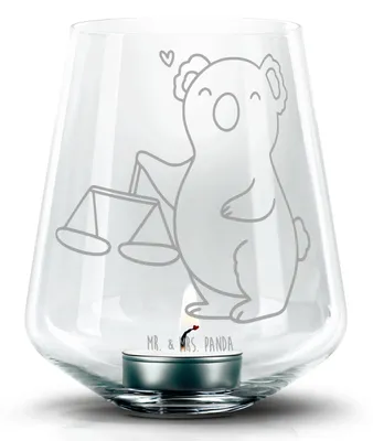 Produktbild von Mr. & Mrs. Panda Laterne Waage Astrologie - Transparent - Geschenk, Teelichthalter, Sternzeichen, Glas, Kerzenglas, Geburtstagsgeschenk, Windlicht, Tierkreiszeichen