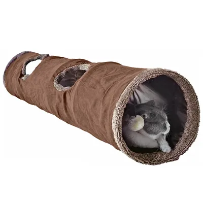Produktbild von Katzentunnel große Katzen Rascheltunnel Spieltunnel Katzenröhre Katzenspielzeug für alle Katzen Kaninchen Welpen braun