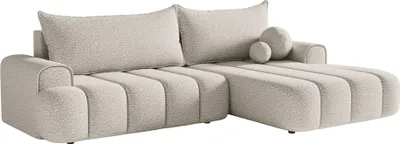 Produktbild von Selsey DANDELINO - Ecksofa mit Schlaffunktion, Stauraum und Bouclé-Bezug, creme, rechts
