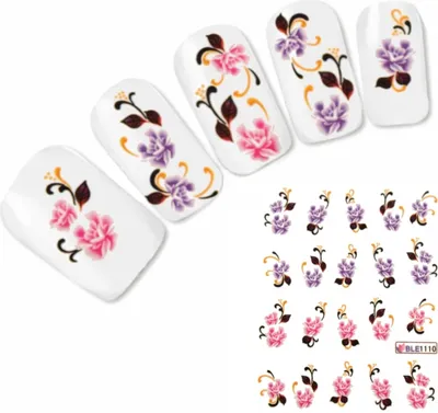 Produktbild von Nagel Sticker Tattoo Nail Art Blume Aufkleber Neu!