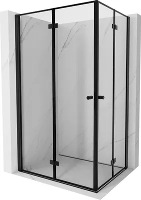 Produktbild von Mexen Mist-F Duo Klappduschkabine 70 x 75 cm, schwarzer Rahmen, schwarz - 8A6-070L-075P-70-70