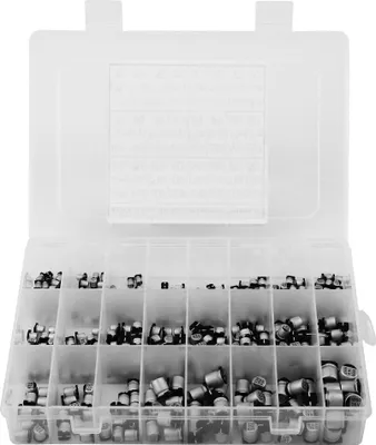 Obrázok produktu pre Elektrolytický kondenzátor, SMD elektrolytický kondenzátor, hliníkový elektrolytický kondenzátor, radiálny kondenzátor, elektronické komponenty, elektrolytická súprava, časti obvodov