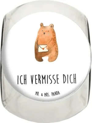 Produktbild von Mr. & Mrs. Panda Kaffeedose Bär Vermissen L 870ml - Weiß - Geschenk, Reise, Vorratsbehälter, Freund, Freundin, Süßigkeitenglas, Aufbewahrungsdose, Teddy, Verreist