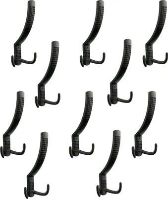 Image de Élégant lot de 10 patères métalliques noires en alliage de zinc robuste - Solutions de suspension polyvalentes pour des intérieurs élégants