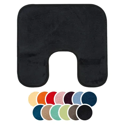 Produktbild von liebling Badteppich mit Bügelausschnitt, 100% Polyester, Anti-Rutsch Beschichtung, Serie Santos, 50 x 45 cm, 1500 g/m², 30 Grad waschbar, schwarz