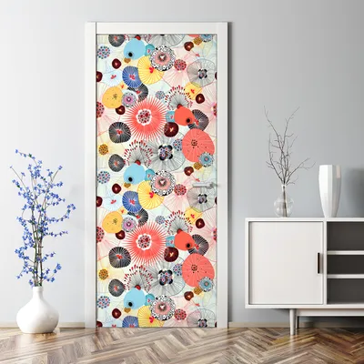 Produktbild von Dekorative Türposter selbstklebend Klebefolie Wandaufkleber Türaufkleber Bunte Abstraktion 77 x 200 cm