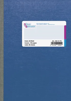Produktbild von Kladde A5 96 Blatt 70g/qm liniert Deckelpappe Strukturprägung blau Packung mit 5 Stück