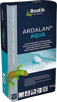 A bag of Bostik Ardalan Aqua levelling compound.