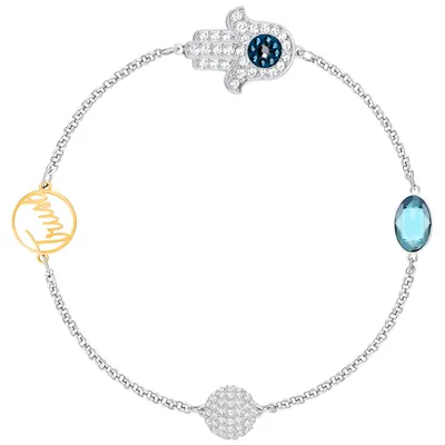 Obrázok produktu pre Náramok Swarovski Remix Collection 5365759, symbol ruky Hamsa, modrá farba, kombinácia kovov