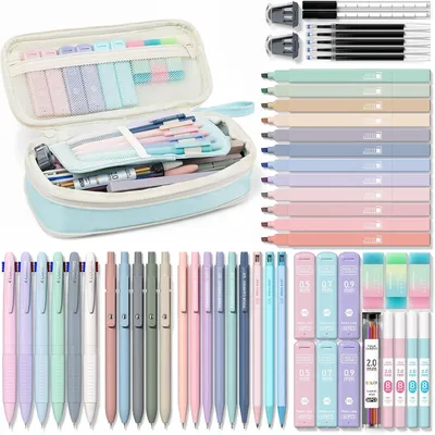 Productafbeelding van Four Candies esthetische schoolbenodigdheden - Set van 56 - Schattig etui