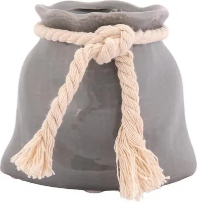 Zdjęcie produktu dla Wazon ceramiczny Sakiewka w kolorze szarym